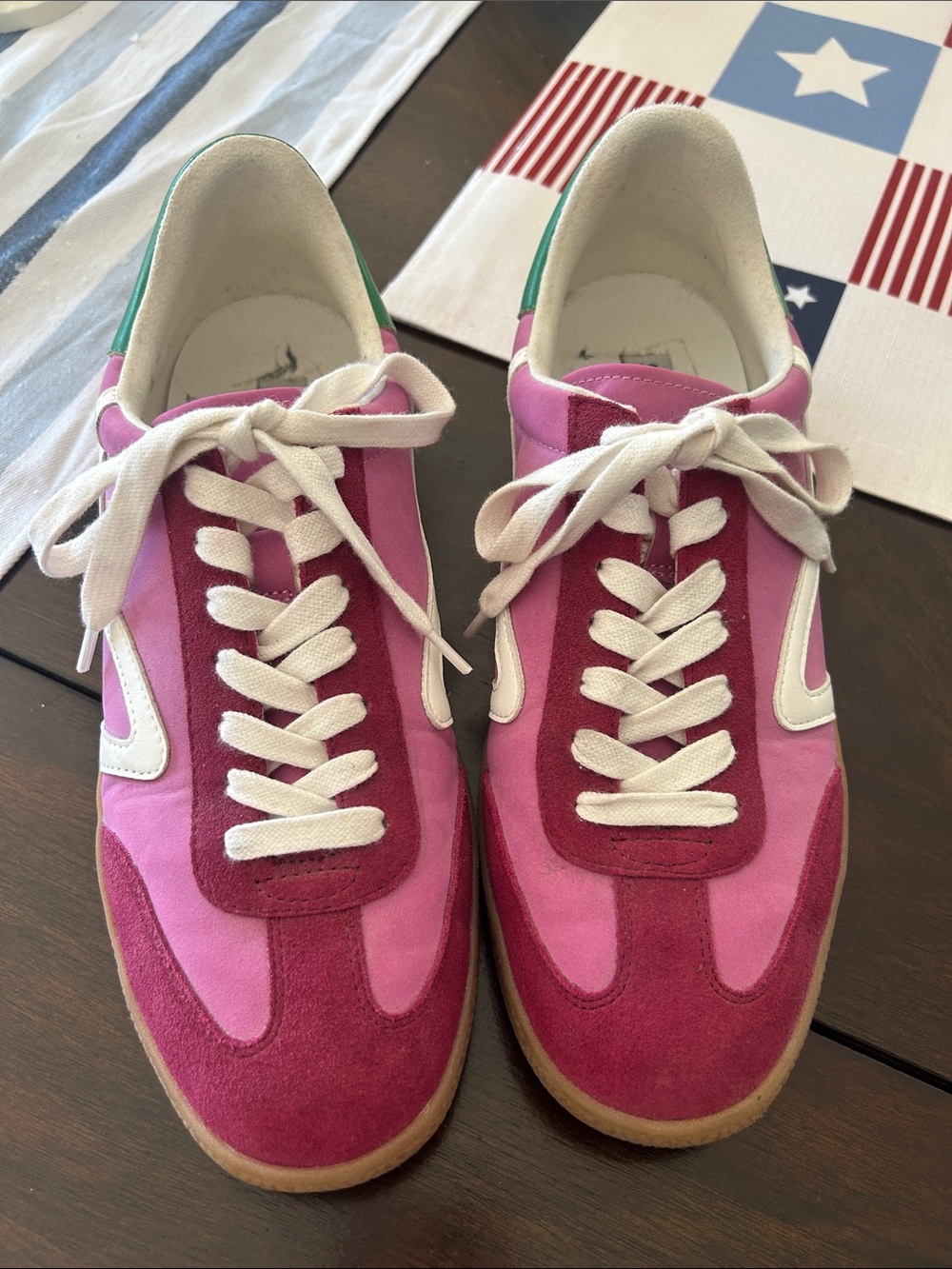 Steve Madden Pink Suede & Canvas Retro-Inspired Sneakers